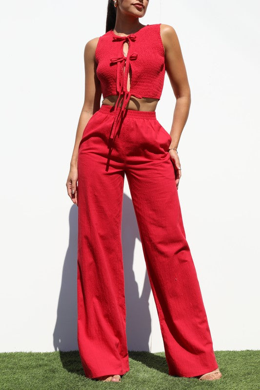 Smocked Top And Pants Set