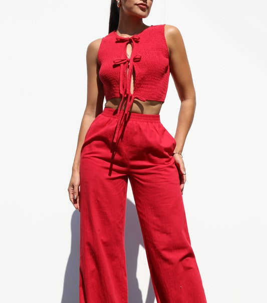 Smocked Top And Pants Set