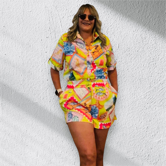 Postcard Patch Shirt & Shorts